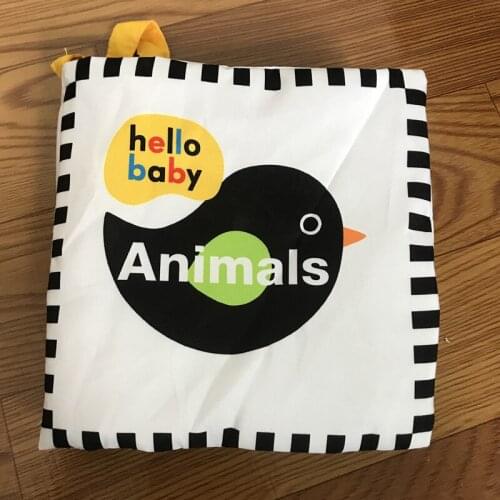 Hello Baby Animals 3D Cloth Book Multifunctional Puzzle Early Education Toy Funny Washable 18*18cm