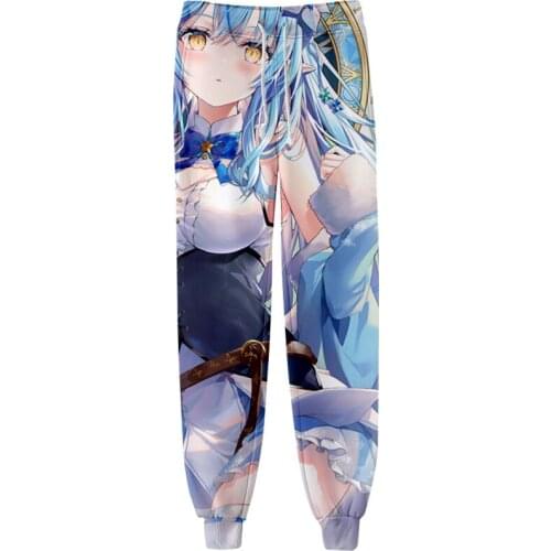 HOLOLIVE VTuber Yukihana Lamy 3D Men/Women Neutral StyleThreaded Bunched Trousers Japan Kawaii Threaded Bunched Leg Pants