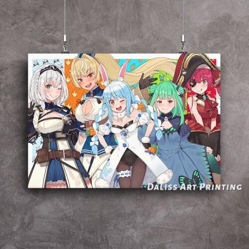Canvas VTuber Usada Pekora Pictures Home Decoration Paintings Poster HD Prints Wall Art Modular Living Room Framed