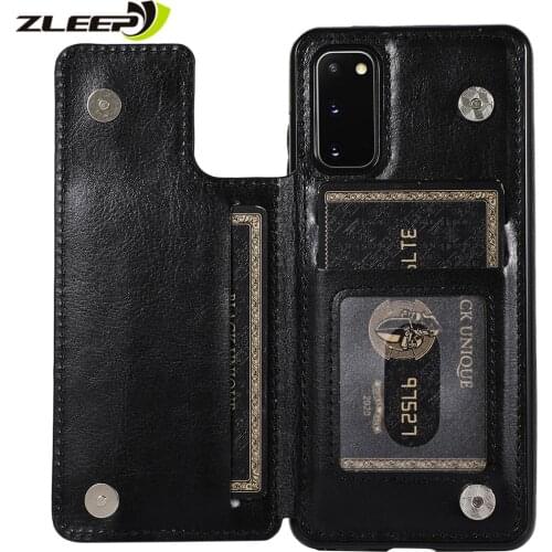 Leather Cover For Samsung Galaxy S21 S20 FE Ultra S10E S9 S8 S7Edge Note 8 9 10 20 Plus Lite A81 A91 Flip Card Wallet Phone Case