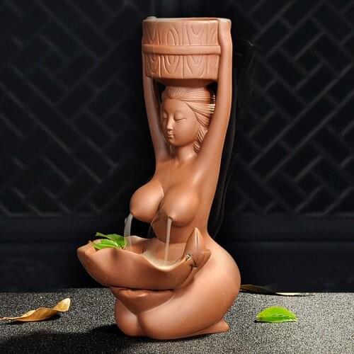 Beauty Girl Model Incense Holder Backflow Incense Burner Sandalwood Censer Home Decoration Budda Decorativo Home Decor Z259