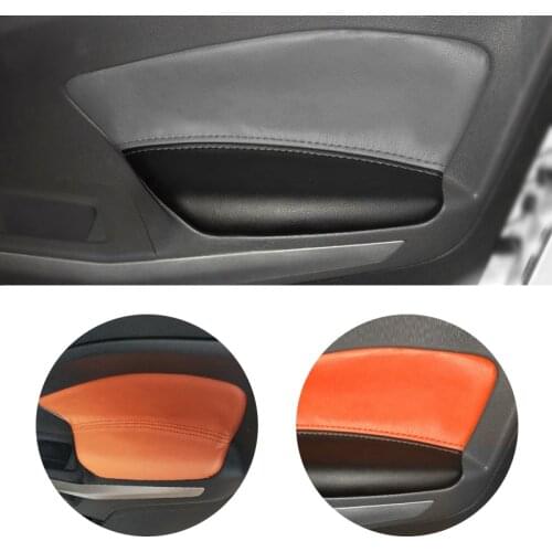 Soft Leather Door Panel Cover For Ford Kuga EcoSport 2013 - 2017 2018 Car-styling Door Armrest Panel Skin Cover Sticker Trim