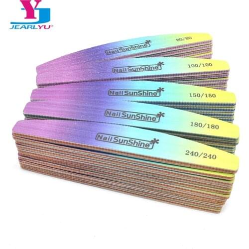 5/10pcs New Nail File Rainbow Colorful Nail Buffer Block Nails Design 80/100/150/180/240 Professional Washable Durable Files Kit