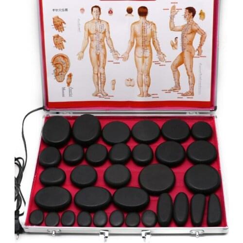 Portable Massage Stone Heater Case Heating Box Electric Spa Hot Stones Massage Stones Warmer Set Tool Relieve Stress Back Pain