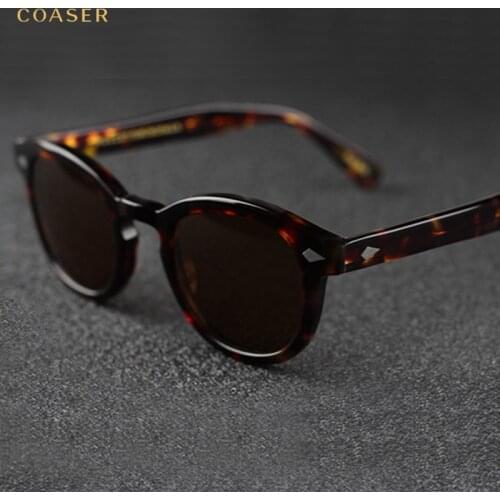 COASER NEW Vintage Round Acetate EyeglassesPolarized Sunglasses Men Women Brand Designer Gafas Eyeglasses oculos de grau