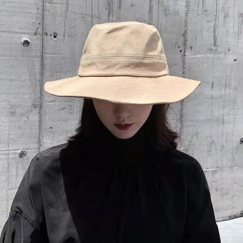 Small Size Bucket Hat Womens Summer Sun Hat Panama Fold Sun Beach Fisherman Hat Hip Hop Sold Color Korea Casual Large Brim Caps