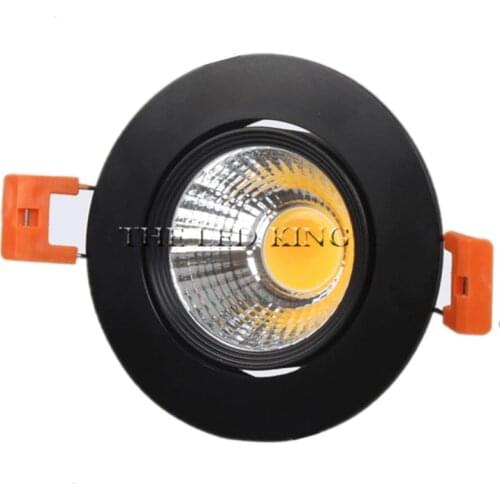 Dimmable LED Downlight 3W 5W 9W 12W 15W 18W Spot led downlight AC 220V 110V black Aluminum Round Recessed LED Spot Lighting