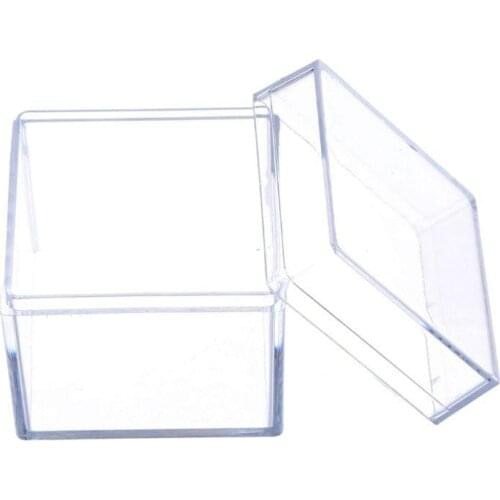 Clear Acrylic 5 Sided Jewelry Display Storage Box Case Square Cube Props Box