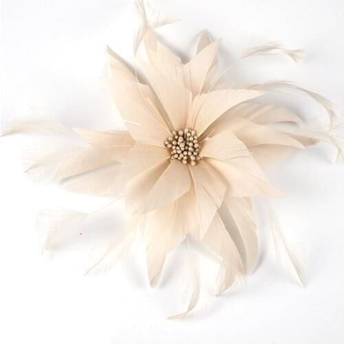 Fluffy Beige Goose Feathers DIY Wedding Jewelry Accessories Carnival Clothes Decoration Dyed Plumes Corsage For Crafts Wholesale
