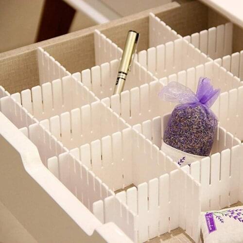 Adjustable Grid Clapboard Drawer Dividers Plastic Closet Separator Tidy 4pcs Partition Organizer Underwear Socks Belt storage