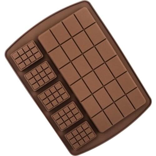 5 Small Even 1 Large Even Chocolate Mold Fondant Molds DIY Candy Bar Mould Cake Decoration Tools Kitchen Baking Silicone Moulds