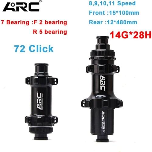 ARC Bike Hub MTB Bicycle Straight Pull Center Lock Disc Front Rear Wheel Hub 8/9/10/11 Speed 28 Holes 6 Pawls 110mm/148mm