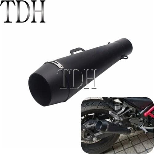 Black Universal Motorcycle Exhaust Pipe 38-51mm Escape Moto GP Racing Muffler Dirt Pit Bike ATV For Honda Yamaha Kawasaki