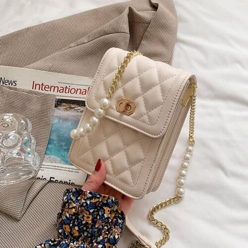 Lingge chain bag female summer wild 2021 new wave fashion small square bag summer messenger mobile phone bag