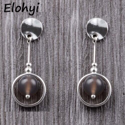 ELOHYI Women Simle Natual Stone Personality Statement Eearrings Jewelry Wholesale For Girls For Women Gift Free Shipping