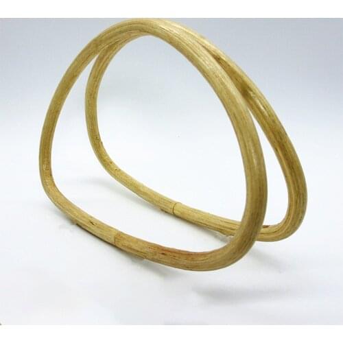 1 Pair 15cm D Round Shape Bamboo Handle DIY Handmade Rattan Wooden Bag Accessories Replacement Women Handbag Tote Purse Handles