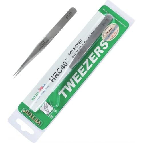 10pcs/Lot Vetus Stainless Steel Eyelashes Tweezers Tool for 3D 6D Volume Mink Eyelash Free Shipping