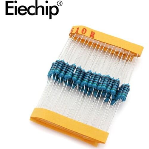 100pcs/lot 0.5W 1 ohm 1% Metal film resistor 1/2W resistance 510R Electronic resistors