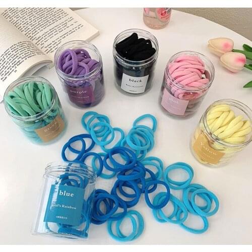 20pcs/lot Box Packed Women Girl Candy Colors 3.5cm Nylon Rubber Bands Ponytail Holder Scrunchie Tie Gum Fashion Hair Accessories