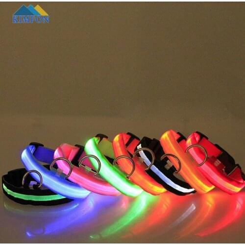 200Pcs/Lot Pets Dog LED Lights Flash Night Safety Waterproof Nylon Collar Adjustable