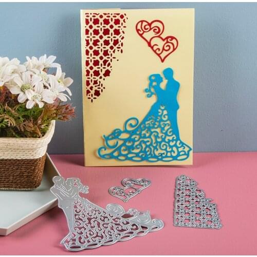 2020 dies Wedding Bride Groom Heart Lace Corner metal cutting dies Scrapbooking dies paper knife mould blade punch stencils dies