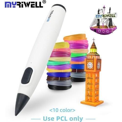 Myriwell 3D DIY Drawing Pen Creative 3D DIY Drawing Pencil 3D Pen for Kids 3D Printing Pen with Filament Kit Drawi