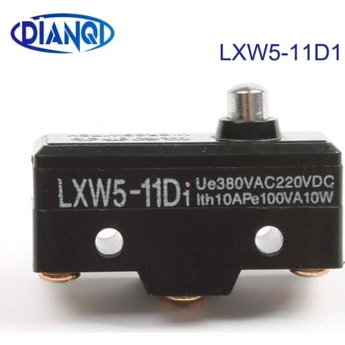 5x LXW5-11D1 Micro Inching Switch 3 Screw Terminal Panel Mount Roller Plunger Momentary Micro Travel Witches Button Limit Switch