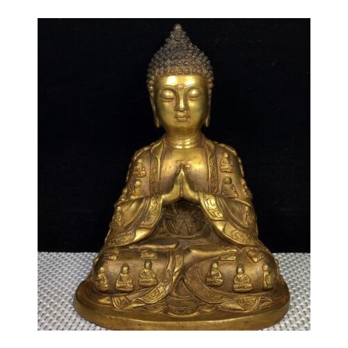 8.6“ Tibet Tibetan Buddhism Pure copper Sakyamuni Buddhism Buddha statue