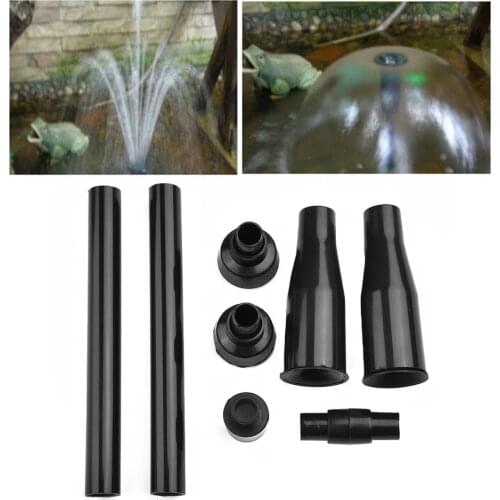 8pcs/Set Plastic Fountain Nozzles Black Home Multi-functional Garden Fountain Plastic Nozzle Head