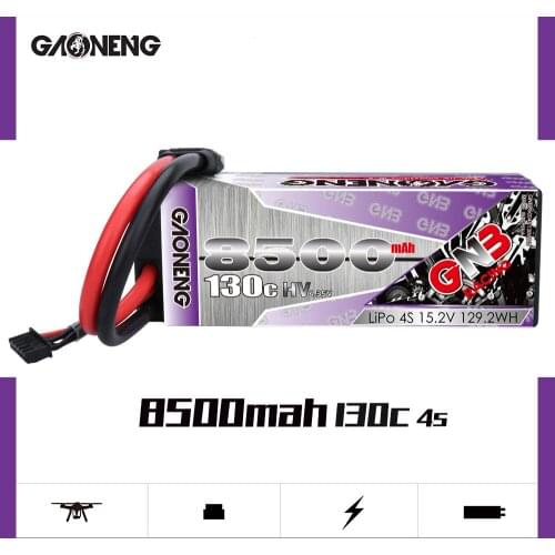 GAONENG GNB 8500mAh 4S2P 15.2V 130C/260C Hardcase HV LiPo Battery XT90S EC5 Connector For 1:8 1/8 RC Car Four Drive Off-road Car