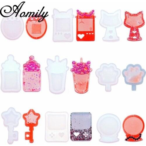 Aomily Ice Tea Milk Bottole Crystal Epoxy Silicone Mold Jewelry Resin Epoxy Resin Pendant Bracelet Making Cake Decorating Tools