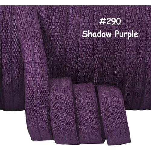 Free shipping 5/8" fold over elastic in shadow purple, 100 colors foe in stock