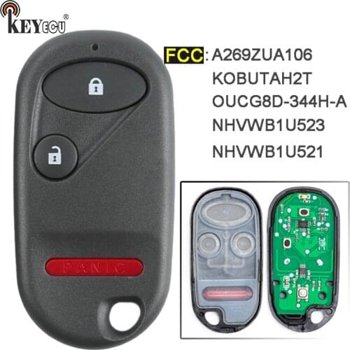 KEYECU A269ZUA106/ KOBUTAH2T/ NHVWB1U523/ OUCG8D-344H-A 2+1 3 Button Remote Key Fob for Honda CR-V Element Civic Pilot