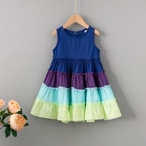 Kids Dresses for Girls 2021 Summer Childrens Rainbow Party Dress for Kids Girl Birthday Boutique Clothes Christmas Princess