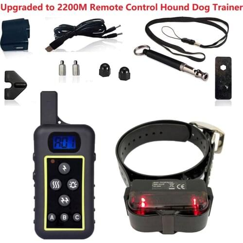 Super Range 2200M Electric Hunting Dog Training Collar Waterproof Rechargeable Remote Hound Dog Shock Collar with Led Flashlight