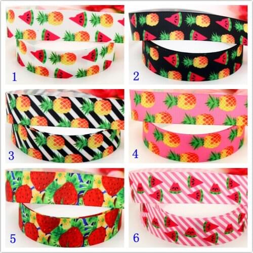 7/8'' Free shipping pineapple watermelon star printed grosgrain ribbon hairbow headwear party decoration diy wholesale 22mm S568
