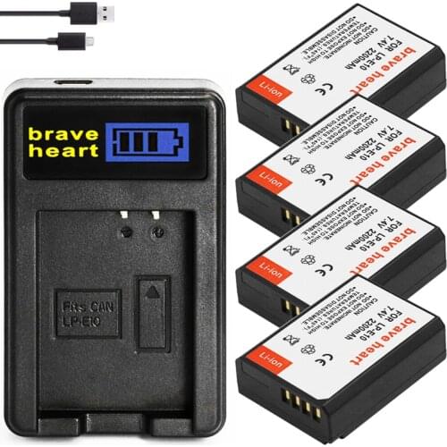 LP-E10 LP E10 LPE10 Camera Batteries+LCD USB Charger for Canon EOS 1100D 1200D 1300D Kiss X50 X70 X80 Rebel T3 T5 T6 L10