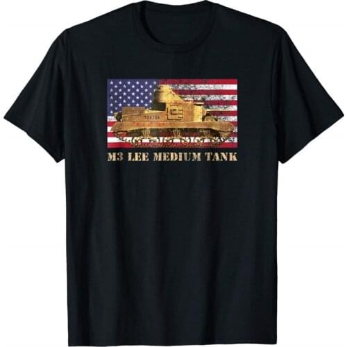 M3 Lee Medium Tank T Shirt Gift Ww2 Distressed American Flag 2019 Brand Homme Tees Print T-Shirt Men Harajuku Brand T-Shirts
