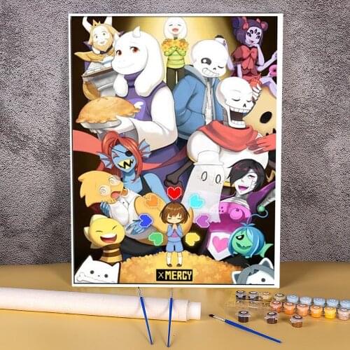 Undertale Paint By Numbers Kit Acrylic Paints 40*50 Picture By Numbers Photo New Design For Wholesale
