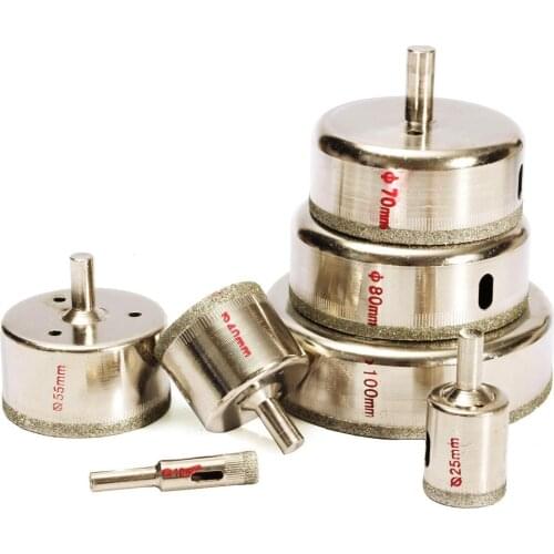 7pcs 10-100mm Diamond Hole Saw Drill Bit Set Tile Ceramic Glass Porcelain Marble Hole Saw Cutter