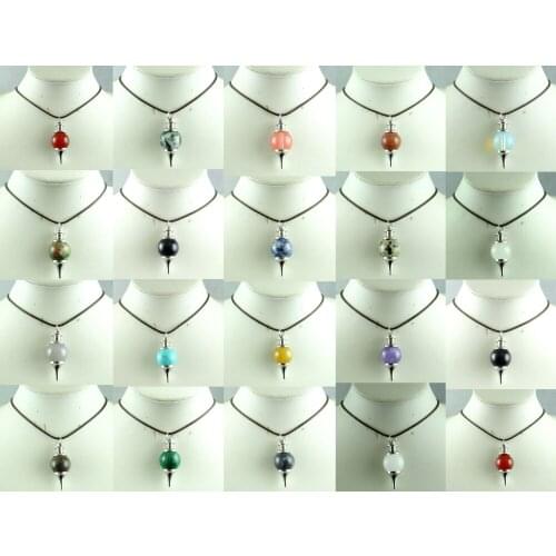 Natural stone Quartz crystal aventurine Turquoises tiger eye Pendulum Pendant for diy Jewelry making necklace Accessories10pc