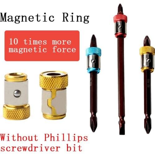 2020 New Magnetic Ring 1/4" 6.35mm Metal Strong Magnetizer Screw Electric Phillips Screwdriver Bits