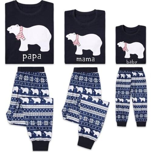 Family Matching Clothes Christams Pyjamas Mama Papa Bear Baby Bear Shirts Pants Mum Mother and Daughter Son Clothes Pjs Set