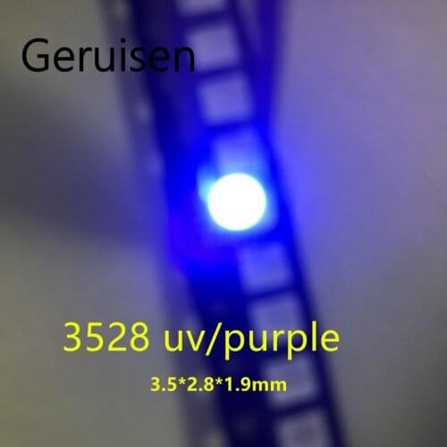 Wholesale 500PCS UV/Purple POWER TOP 1210 3528 SMD SMT PLCC-2 Ultra Bright LED New Free shipping