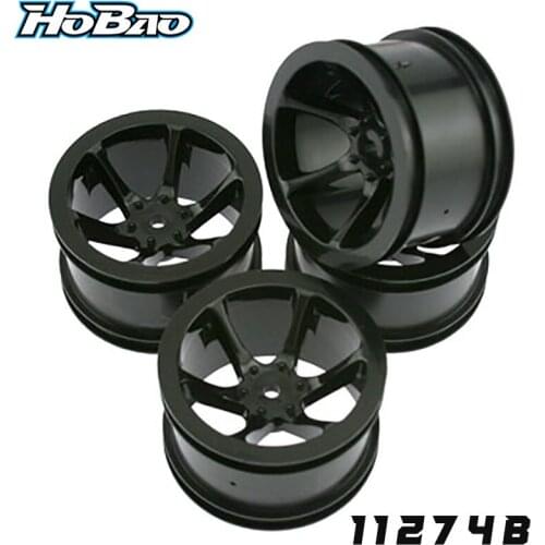 Original OFNA/HOBAO RACING 11274B 6-Spoke Wheel Set-Black For HYPER 1/12 MINI ST Tuggy