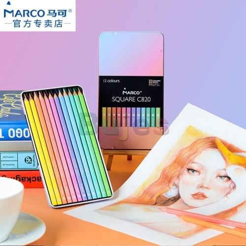 Marco Professional 24 48Color Water-soluble Color Pencil,Artist Hand-painted Oily Colored Pencil,Students Graffiti Coloring Pens