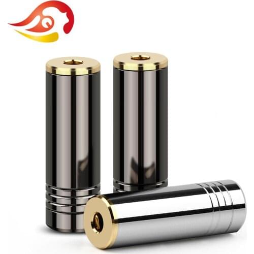 QYFANG 2.5mm 4 Pole Stereo Earphone Female Jack 3 Contacts Audio Plug Bright Shell Metal Adapter Wire Connector For Headphone