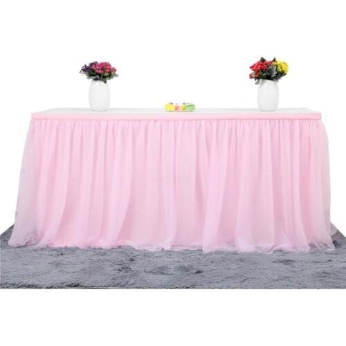 Table Skirt Wedding Party Tutu Tulle Tableware Cloth Birthday Banquet Tables Skirting Christmas Home Decor