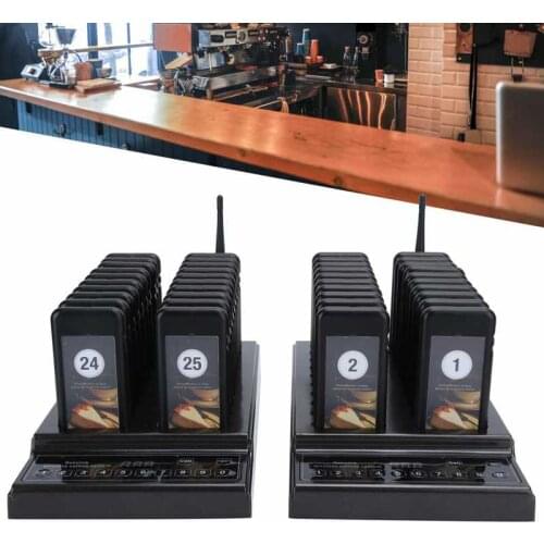 SU-68Z Wireless Restaurant Pager Dual Host 2 Drag 40 Coaster Receiver Taker For Church Nurse Medical Queue System Table Service