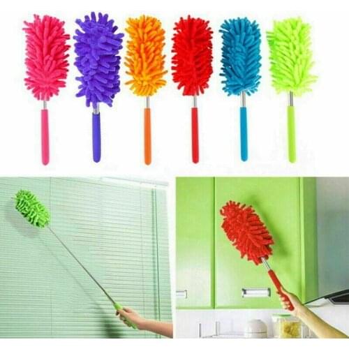 Telescopic Microfibre Duster Cleaning Home Car Cleaner Handle Brush Lint Clothes Handheld Dust Fluff Fuzz Fabrics